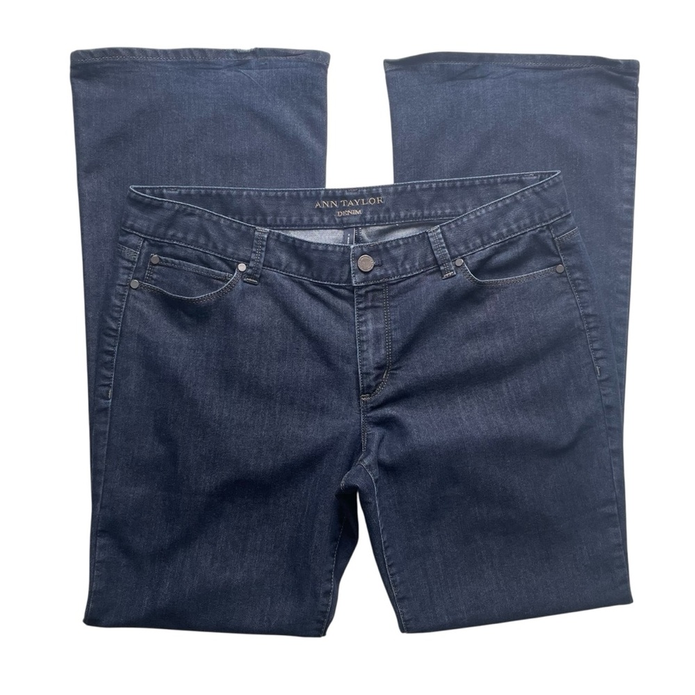 Ann Taylor Jeans Modern Boot Cut Blue Denim Dark Wash Size 14 Preppy Minimalist